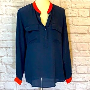 Vince navy silk tunic size 8